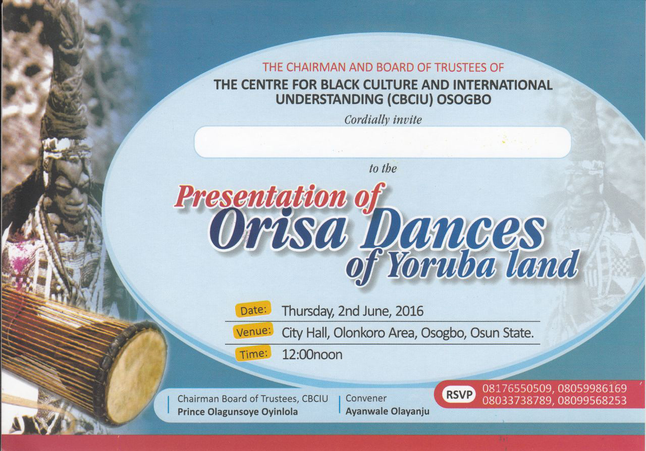 Presentation of Orisa Dance